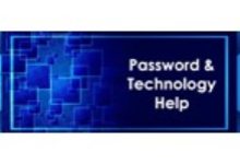 Blue Tech background with words, "Password & Technology Help".